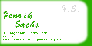 henrik sachs business card